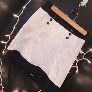 White and black skirt w/ buttons